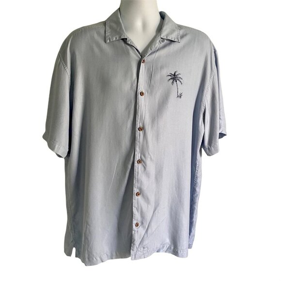 Jos. A. Bank Silk Short Sleeve Shirt with Tropical Palm Trees Mens XL - Picture 2 of 10